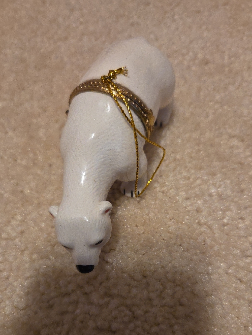 Plush-Style White Polar Bear Ornament